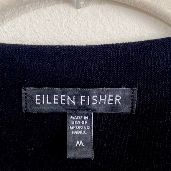 Eileen Fisher Button Front Stretch Tunic Cardigan Jacket Black - Picture 3 of 5